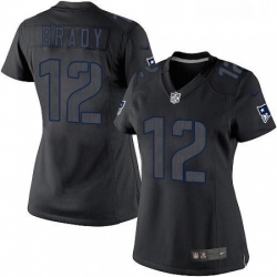 Womens Nike New England Patriots 12 Tom Brady Limited Black Impact NFL Jersey