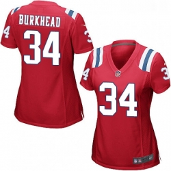 Womens Nike New England Patriots 34 Rex Burkhead Game Red Alternate NFL Jersey