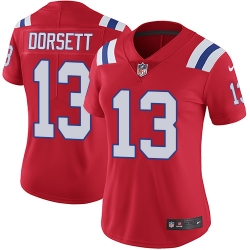 Womens Nike Patriots #13 Phillip Dorsett Red Alternate  Stitched NFL Vapor Untouchable Limited Jersey