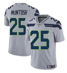 Men Seattle Seahawks 25 Kenny McIntosh Grey Vapor Limited Stitched Football Jersey