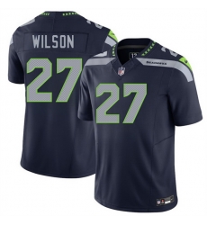 Men Seattle Seahawks  27 Emanuel Wilson Navy 2026 F U S E  Vapor Untouchable Limited Stitched Football Jersey