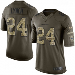 Mens Nike Seattle Seahawks 24 Marshawn Lynch Limited Green Salute to Service NFL Jersey