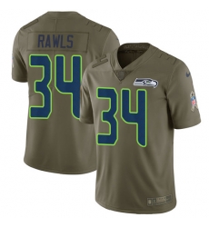 Nike Seahawks #34 Thomas Rawls Olive Mens Stitched NFL Limited 2017 Salute to Service Jersey