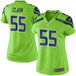 Nike Seahawks #55 Frank Clark Green Womens Stitched NFL Limited Rush Jersey