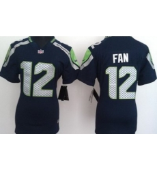 Women Nike Seattle Seahawks 12# Fan Blue Nike NFL Jerseys