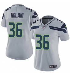 Women Seattle Seahawks 36 George Holani Grey Vapor Limited Stitched Football Jersey