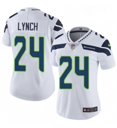 Womens Nike Seattle Seahawks 24 Marshawn Lynch Elite White NFL Jersey