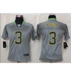 Nike Youth NFL Seattle Seahawks #3 Wilson Grey Jerseys[Elite Lights Out]