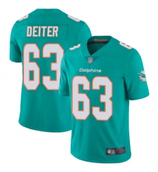 Dolphins 63 Michael Deiter Aqua Green Team Color Men Stitched Football Vapor Untouchable Limited Jersey