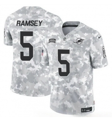 Men Miami Dolphins 5 Jalen Ramsey 2024 F U S E Arctic Camo Salute To Service Limited Stitched Football Jersey