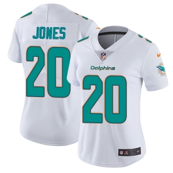 Nike Dolphins #20 Reshad Jones White Womens Stitched NFL Vapor Untouchable Limited Jersey