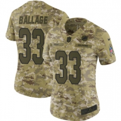 Women Kalen Ballage Miami Dolphins Limited 2018 Salute to Service Nike Jersey Camo