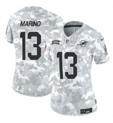 Women Miami Dolphins 13 Dan Marino 2024 F U S E Arctic Camo Salute To Service Limited Stitched Football Jersey