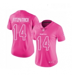 Womens Miami Dolphins 14 Ryan Fitzpatrick Limited Pink Rush Fashion Football Jersey