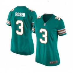 Womens Miami Dolphins 3 Josh Rosen Game Aqua Green Alternate Football Jersey