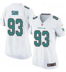 Womens Nike Miami Dolphins 93 Ndamukong Suh Game White NFL Jersey