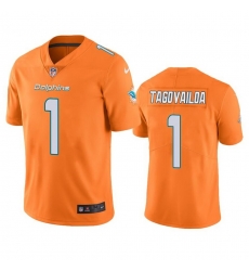 Youth Nike Dolphins 1 Tua Tagovailoa Aqua Youth Orange Vapor Untouchable Limited Jersey