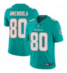 Youth Nike Miami Dolphins 80 Danny Amendola Aqua Green Team Color Vapor Untouchable Limited Player NFL Jersey