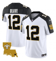 Men New Orleans Saints 12 Chris Olave White Black 2023 F U S E  1987 Legacy Vapor Stitched Jerseys