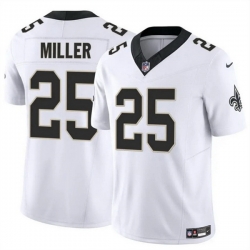 Men New Orleans Saints 25 Kendre Miller White Vapor Limited Stitched Football Jersey