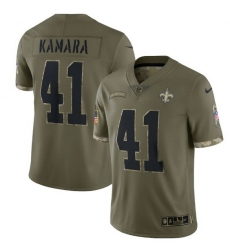 Men New Orleans Saints  41 Alvin Kamara Olive 2022 Salute To Service Limited Stitched Jersey