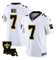 Men New Orleans Saints 7 Taysom Hill White 2023 F U S E  1987 Legacy Vapor Stitched Jersey