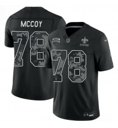 Men New Orleans Saints 78 Erik McCoy Black F U S E 2026 Salute to Service Limited Stitched Football Jersey