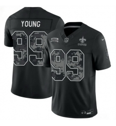 Men New Orleans Saints 99 Chase Young Black F U S E 2026 Salute to Service Limited Stitched Football Jersey Men New Orleans Saints 99 Chase Young Black F U S E 2026 Salute to Service Limited Stitched Football Jersey