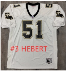 Men Saints #3 HEBERT White Throwback Stitched NFL Jersey Men Saints #3 HEBERT White Throwback Stitched NFL Jersey