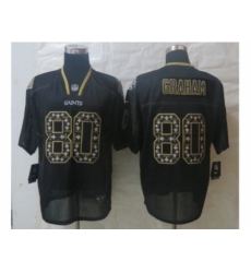 Nike New Orleans Saints 80 Jimmy Graham Black Elite Lights Out Fashion NFL Jersey