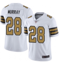 Saints #28 Latavius Murray White Men Stitched Football Limited Rush Jersey