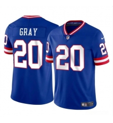 Men New York Giants 20 Eric Gray Royal Throwback Vapor Untouchable Limited Stitched Jersey