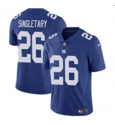 Men New York Giants 26 Devin Singletary Blue Vapor Untouchable Limited Stitched Jersey