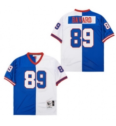 Men New York Giants Mark Bavaro #89 White Blue Split Stitched Football Jersey