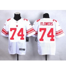 Nike Giants #74 Ereck Flowers White Mens Stitched NFL Elite Jersey