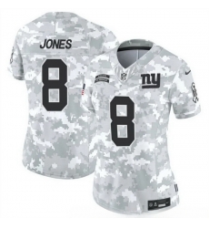 Women New York Giants 8 Daniel Jones 2024 F U S E Arctic Camo Salute To Service Limited Stitched Football Jersey