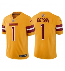 Men Washington Commanders 1 Jahan Dotson Gold Vapor Untouchable Stitched Football Jersey