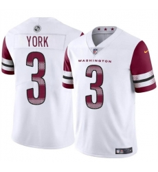 Men Washington Commanders 3 Cade York White 2024 Vapor Limited Stitched Football Jersey