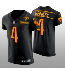 Men Washington Commanders 4 Taylor Heinicke 90th Anniversary Black Elite Stitched Jersey