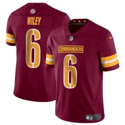 Men Washington Commanders 6 Michael Wiley Burgundy 2024 Vapor Limited Stitched Football Jersey