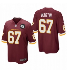 Washington Redskins 67 Wes Martin Men Nike Burgundy Bobby Mitchell Uniform Patch NFL Game Jersey