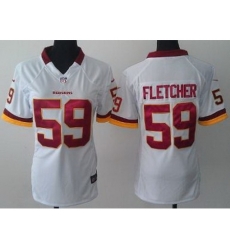 Women Nike Washington Redskins 59 London Fletcher White NFL Jerseys