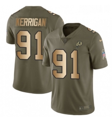 Youth Nike Washington Redskins 91 Ryan Kerrigan Limited OliveGold 2017 Salute to Service NFL Jersey