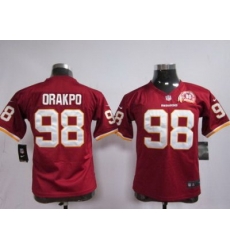 Youth Nike Washington Redskins 98# Brian Orakpo Red 80th Jerseys