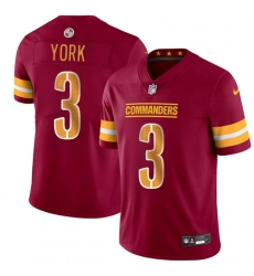 Youth Washington Commanders 3 Cade York Burgundy 2024 Vapor Limited Stitched Football Jersey