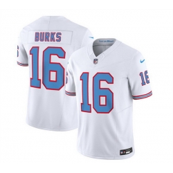 Men Tennessee Titans 16 Treylon Burks White 2023 F U S E  Vapor Limited Throwback Stitched Football Jersey