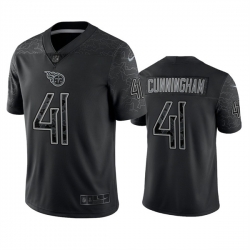 Men Tennessee Titans 41 Zach Cunningham Black Reflective Limited Stitched Football Jersey