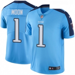 Mens Nike Tennessee Titans 1 Warren Moon Limited Light Blue Rush Vapor Untouchable NFL Jersey