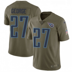 Mens Nike Tennessee Titans 27 Eddie George Limited Olive 2017 Salute to Service NFL Jersey