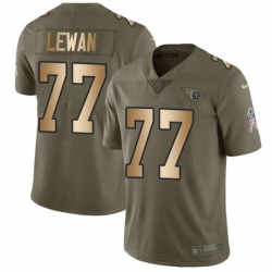 Mens Nike Tennessee Titans 77 Taylor Lewan Limited OliveGold 2017 Salute to Service NFL Jersey